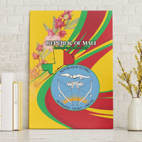 Mali Independence Day Canvas Wall Art Coat Of Arms With Hibiscus Sabdariffa - Wonder Print Shop