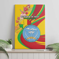 Mali Independence Day Canvas Wall Art Coat Of Arms With Hibiscus Sabdariffa - Wonder Print Shop
