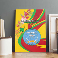 Mali Independence Day Canvas Wall Art Coat Of Arms With Hibiscus Sabdariffa - Wonder Print Shop