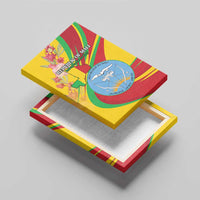 Mali Independence Day Canvas Wall Art Coat Of Arms With Hibiscus Sabdariffa - Wonder Print Shop