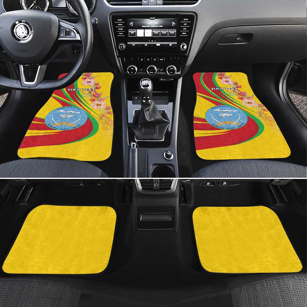 Mali Independence Day Car Mats Coat Of Arms With Hibiscus Sabdariffa - Wonder Print Shop