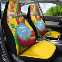 Mali Independence Day Car Seat Cover Coat Of Arms With Hibiscus Sabdariffa - Wonder Print Shop