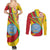 Personalized Mali Independence Day Couples Matching Summer Maxi Dress and Long Sleeve Button Shirt Coat Of Arms With Hibiscus Sabdariffa - Wonder Print Shop