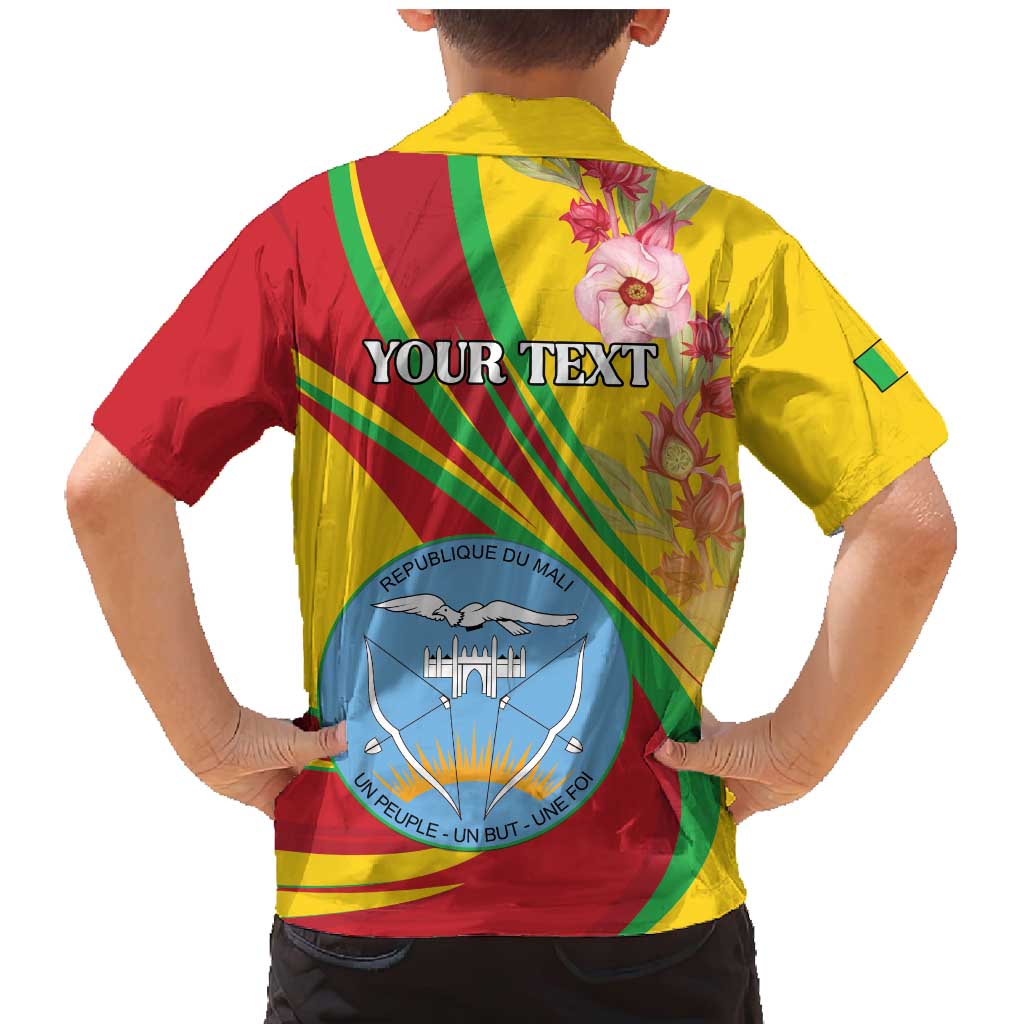 Personalized Mali Independence Day Family Matching Mermaid Dress and Hawaiian Shirt Coat Of Arms With Hibiscus Sabdariffa - Wonder Print Shop