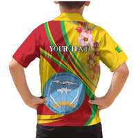 Personalized Mali Independence Day Family Matching Mermaid Dress and Hawaiian Shirt Coat Of Arms With Hibiscus Sabdariffa - Wonder Print Shop