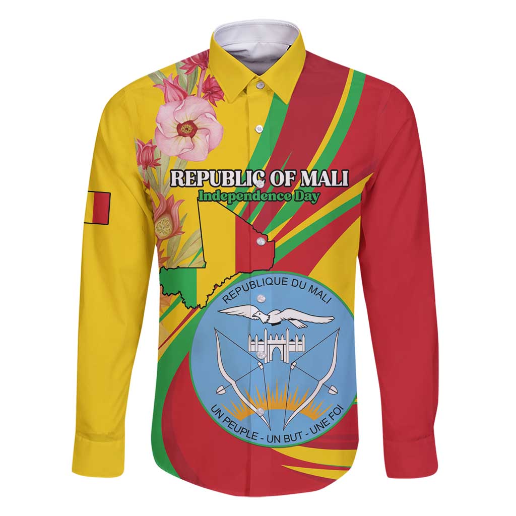 Personalized Mali Independence Day Family Matching Mermaid Dress and Hawaiian Shirt Coat Of Arms With Hibiscus Sabdariffa - Wonder Print Shop