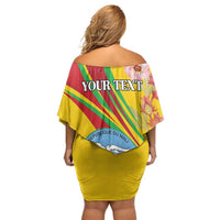 Personalized Mali Independence Day Family Matching Off Shoulder Short Dress and Hawaiian Shirt Coat Of Arms With Hibiscus Sabdariffa - Wonder Print Shop