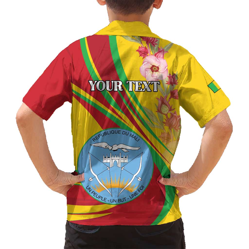 Personalized Mali Independence Day Family Matching Summer Maxi Dress and Hawaiian Shirt Coat Of Arms With Hibiscus Sabdariffa - Wonder Print Shop