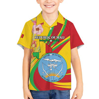 Personalized Mali Independence Day Family Matching Tank Maxi Dress and Hawaiian Shirt Coat Of Arms With Hibiscus Sabdariffa - Wonder Print Shop