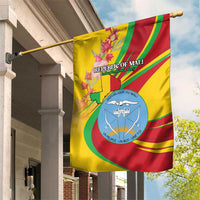 Mali Independence Day Garden Flag Coat Of Arms With Hibiscus Sabdariffa - Wonder Print Shop