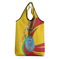 Mali Independence Day Grocery Bag Coat Of Arms With Hibiscus Sabdariffa - Wonder Print Shop