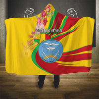 Mali Independence Day Hooded Blanket Coat Of Arms With Hibiscus Sabdariffa - Wonder Print Shop