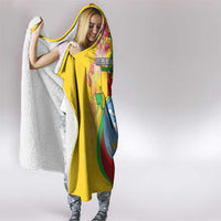 Mali Independence Day Hooded Blanket Coat Of Arms With Hibiscus Sabdariffa - Wonder Print Shop
