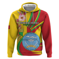 Personalized Mali Independence Day Hoodie Coat Of Arms With Hibiscus Sabdariffa - Wonder Print Shop