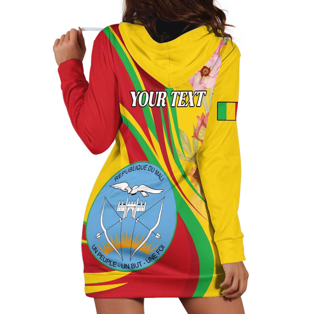 Personalized Mali Independence Day Hoodie Dress Coat Of Arms With Hibiscus Sabdariffa - Wonder Print Shop