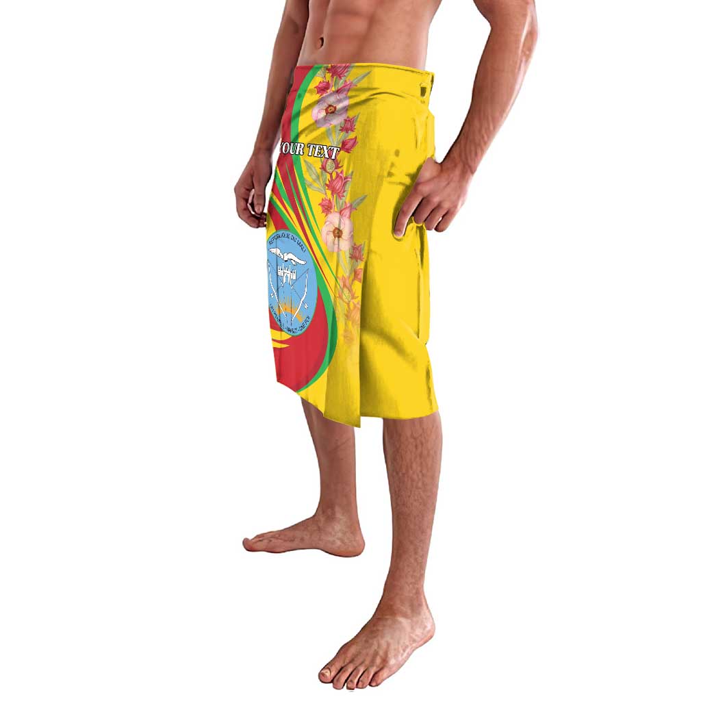 Personalized Mali Independence Day Lavalava Coat Of Arms With Hibiscus Sabdariffa - Wonder Print Shop