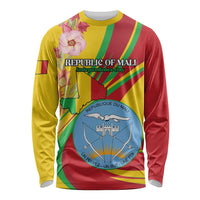 Personalized Mali Independence Day Long Sleeve Shirt Coat Of Arms With Hibiscus Sabdariffa - Wonder Print Shop