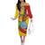 Personalized Mali Independence Day Off The Shoulder Long Sleeve Dress Coat Of Arms With Hibiscus Sabdariffa - Wonder Print Shop