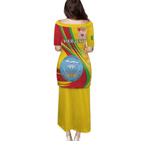 Personalized Mali Independence Day Puletasi Coat Of Arms With Hibiscus Sabdariffa - Wonder Print Shop