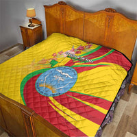 Mali Independence Day Quilt Coat Of Arms With Hibiscus Sabdariffa - Wonder Print Shop