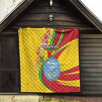 Mali Independence Day Quilt Coat Of Arms With Hibiscus Sabdariffa - Wonder Print Shop