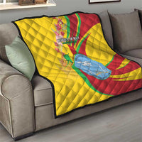 Mali Independence Day Quilt Coat Of Arms With Hibiscus Sabdariffa - Wonder Print Shop