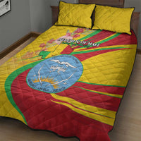 Mali Independence Day Quilt Bed Set Coat Of Arms With Hibiscus Sabdariffa - Wonder Print Shop