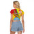 Personalized Mali Independence Day Raglan Cropped T Shirt Coat Of Arms With Hibiscus Sabdariffa - Wonder Print Shop