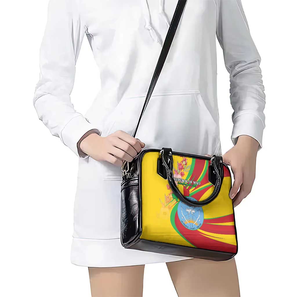Mali Independence Day Shoulder Handbag Coat Of Arms With Hibiscus Sabdariffa - Wonder Print Shop