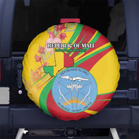 Mali Independence Day Spare Tire Cover Coat Of Arms With Hibiscus Sabdariffa - Wonder Print Shop