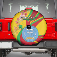 Mali Independence Day Spare Tire Cover Coat Of Arms With Hibiscus Sabdariffa - Wonder Print Shop