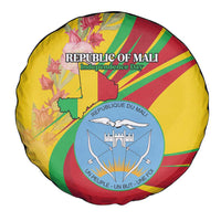 Mali Independence Day Spare Tire Cover Coat Of Arms With Hibiscus Sabdariffa - Wonder Print Shop