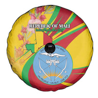 Mali Independence Day Spare Tire Cover Coat Of Arms With Hibiscus Sabdariffa - Wonder Print Shop