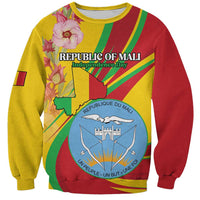Personalized Mali Independence Day Sweatshirt Coat Of Arms With Hibiscus Sabdariffa - Wonder Print Shop