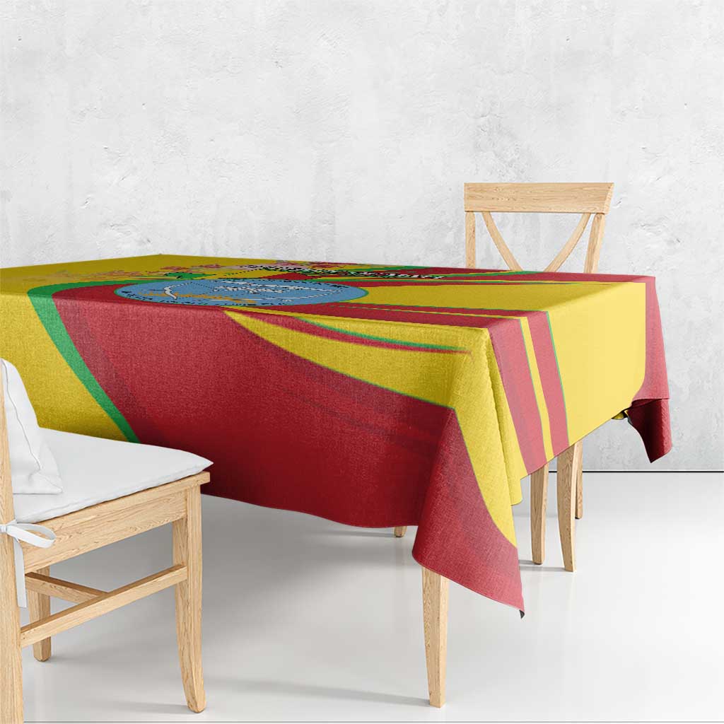 Mali Independence Day Tablecloth Coat Of Arms With Hibiscus Sabdariffa - Wonder Print Shop