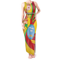 Personalized Mali Independence Day Tank Maxi Dress Coat Of Arms With Hibiscus Sabdariffa - Wonder Print Shop