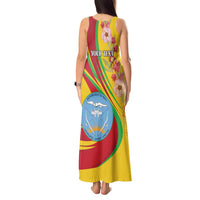 Personalized Mali Independence Day Tank Maxi Dress Coat Of Arms With Hibiscus Sabdariffa - Wonder Print Shop