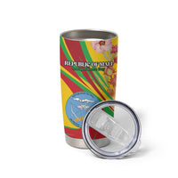 Personalized Mali Independence Day Tumbler Cup Coat Of Arms With Hibiscus Sabdariffa - Wonder Print Shop