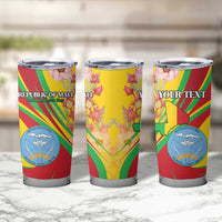 Personalized Mali Independence Day Tumbler Cup Coat Of Arms With Hibiscus Sabdariffa - Wonder Print Shop
