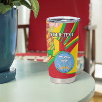 Personalized Mali Independence Day Tumbler Cup Coat Of Arms With Hibiscus Sabdariffa - Wonder Print Shop