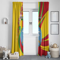 Mali Independence Day Window Curtain Coat Of Arms With Hibiscus Sabdariffa - Wonder Print Shop