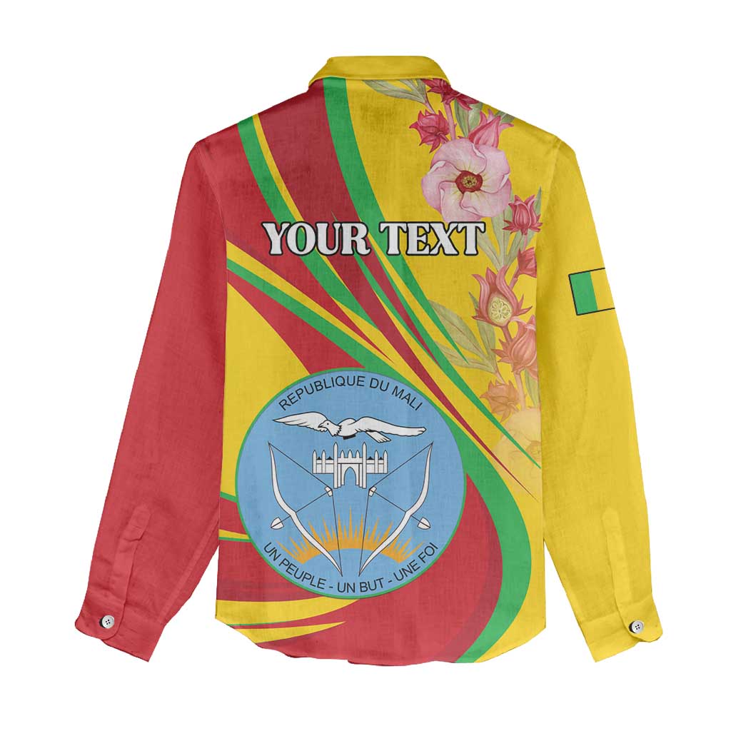 Personalized Mali Independence Day Women Casual Shirt Coat Of Arms With Hibiscus Sabdariffa - Wonder Print Shop