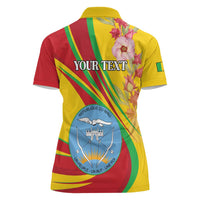 Personalized Mali Independence Day Women Polo Shirt Coat Of Arms With Hibiscus Sabdariffa - Wonder Print Shop
