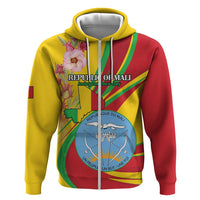 Personalized Mali Independence Day Zip Hoodie Coat Of Arms With Hibiscus Sabdariffa - Wonder Print Shop