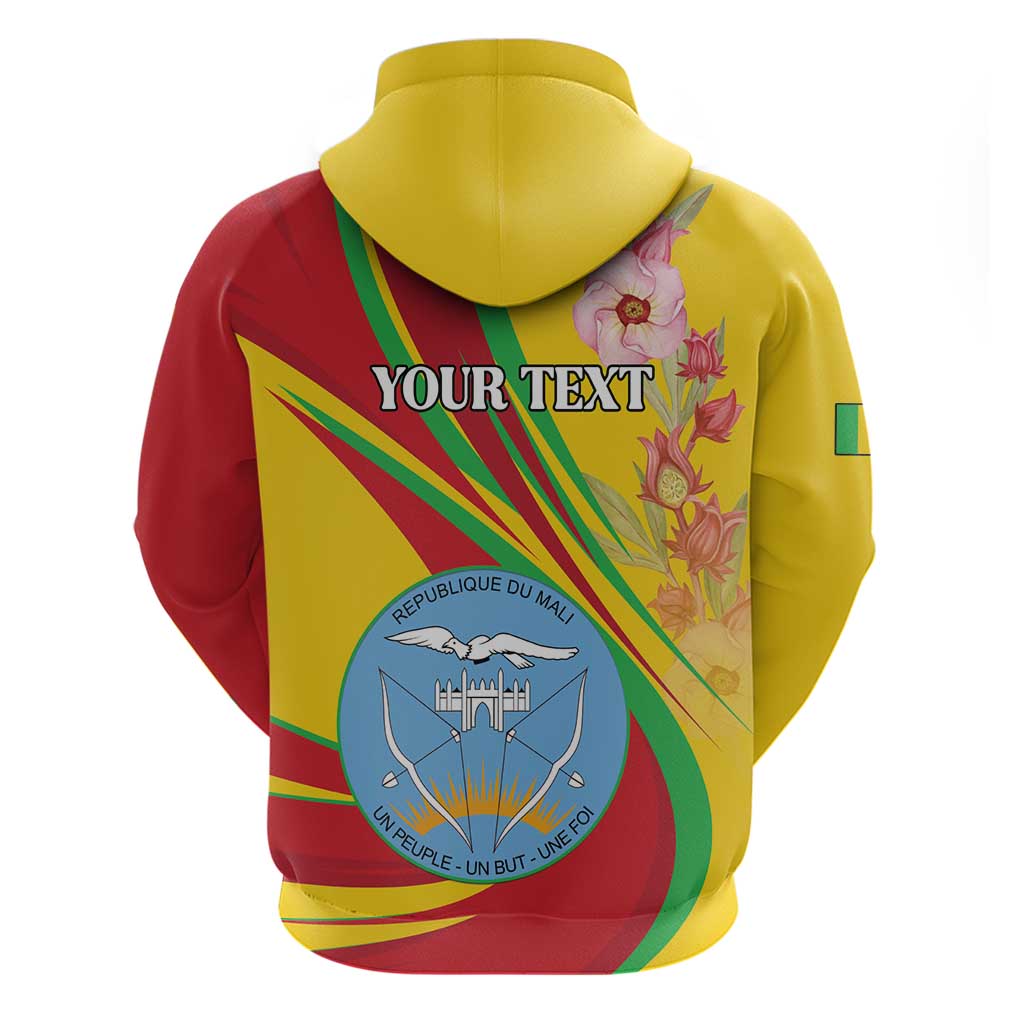 Personalized Mali Independence Day Zip Hoodie Coat Of Arms With Hibiscus Sabdariffa - Wonder Print Shop