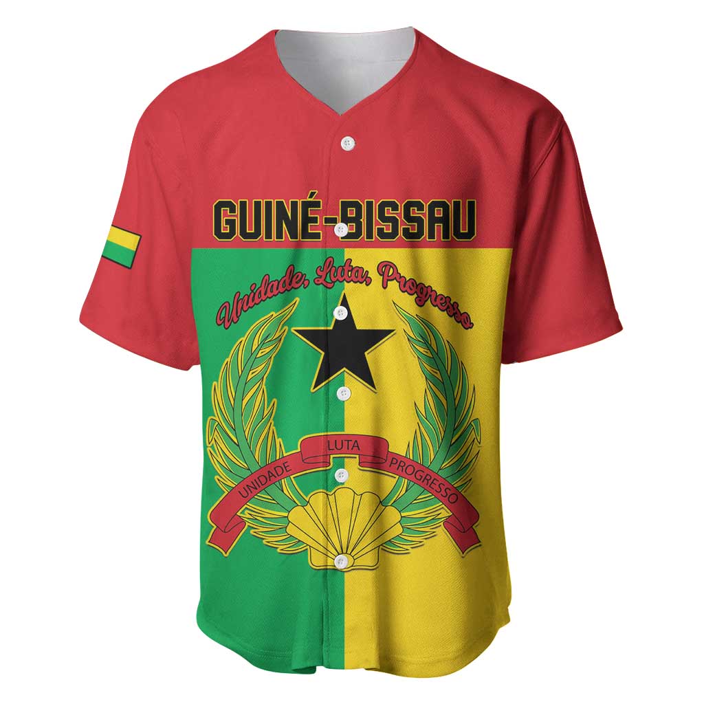 Personalized Guinea-Bissau Baseball Jersey Coat Of Arms Flag Style - Wonder Print Shop