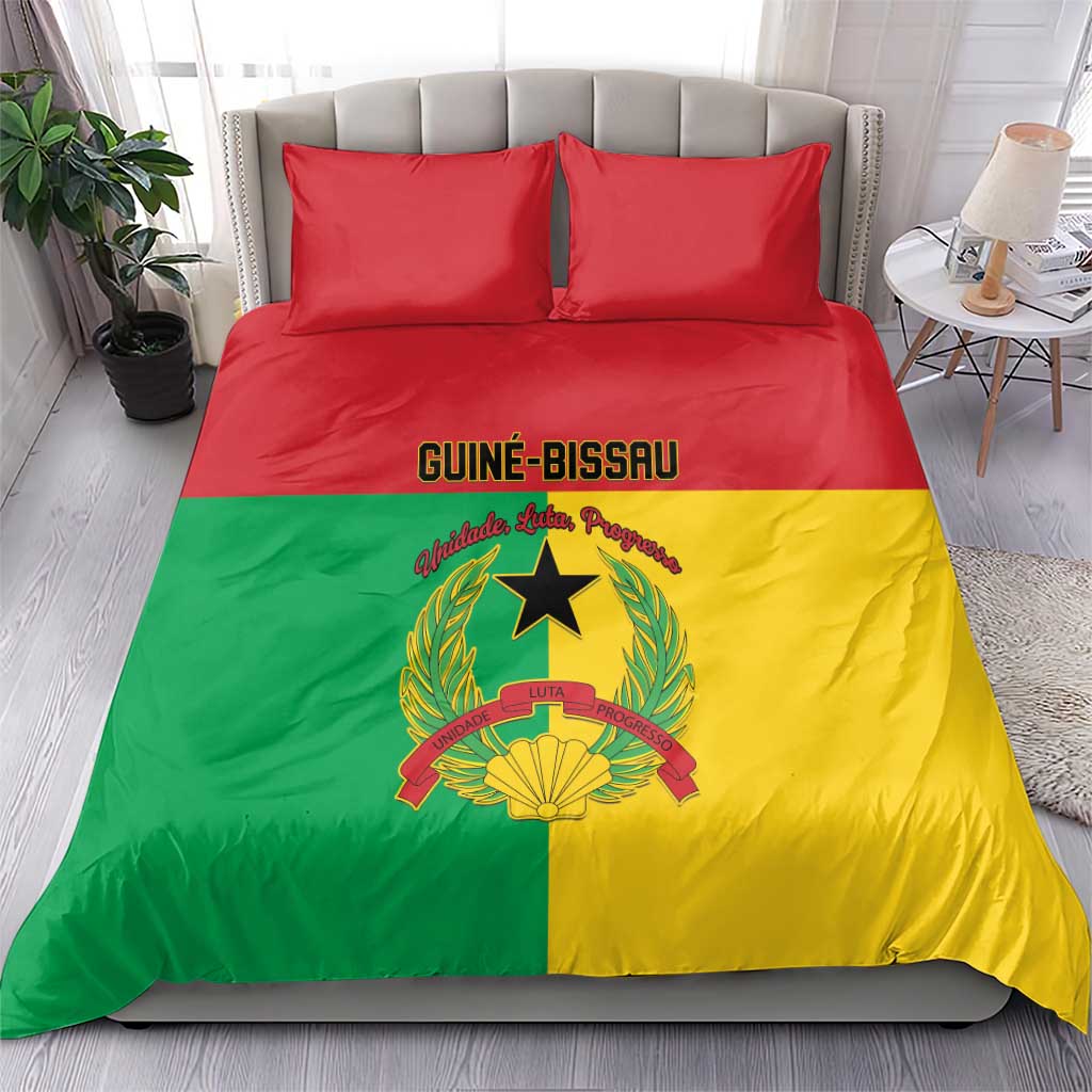 Guinea-Bissau Bedding Set Coat Of Arms Flag Style - Wonder Print Shop