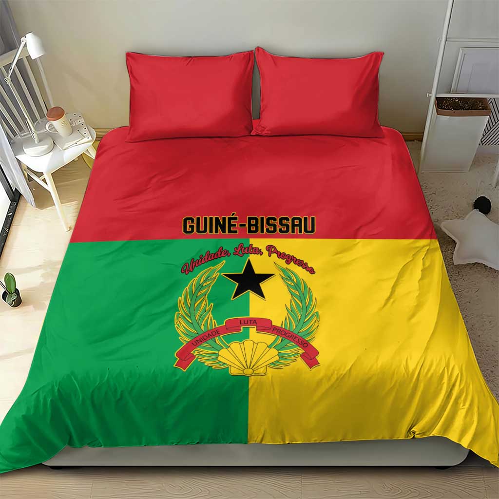 Guinea-Bissau Bedding Set Coat Of Arms Flag Style - Wonder Print Shop