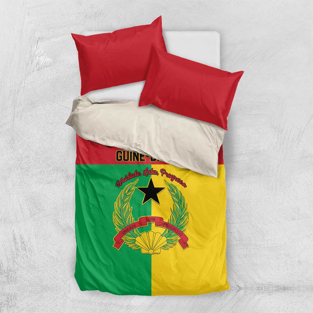 Guinea-Bissau Bedding Set Coat Of Arms Flag Style - Wonder Print Shop
