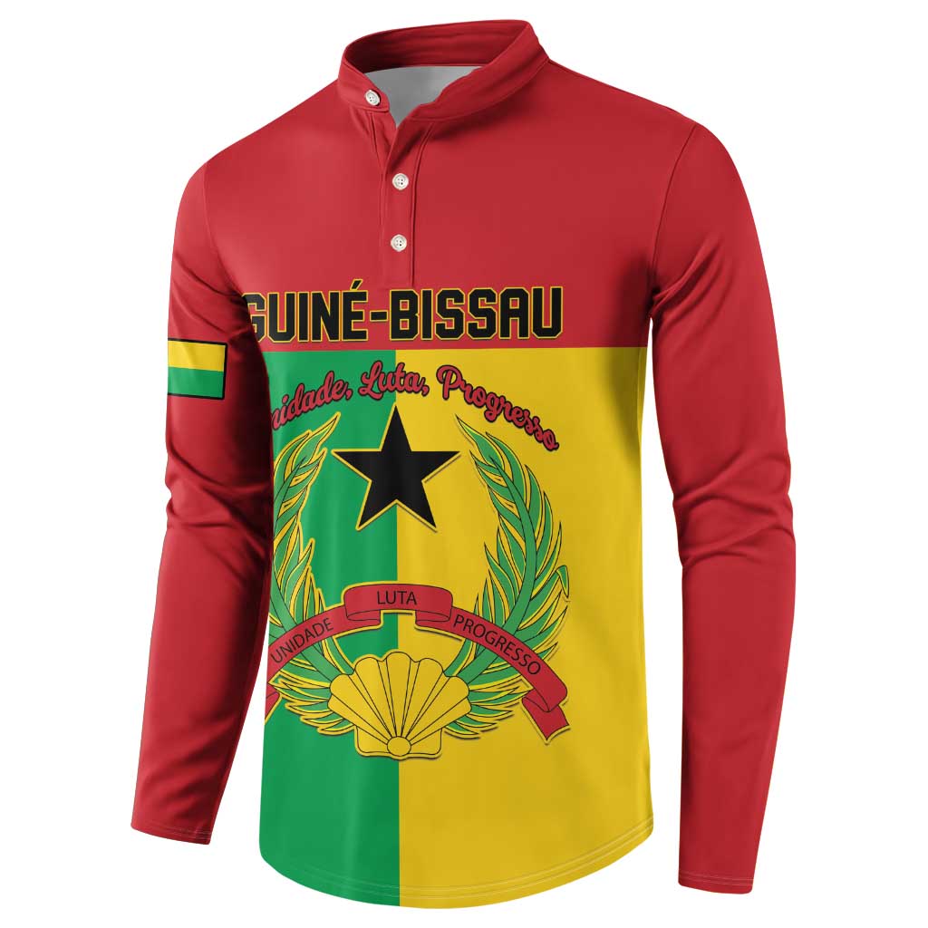 Personalized Guinea-Bissau Button Sweatshirt Coat Of Arms Flag Style - Wonder Print Shop